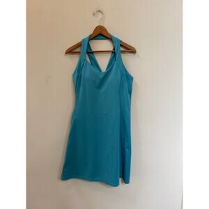 Title Nine Racerback Athletic Dress Zipper Pocket Medium Teal Blue Sleeveless